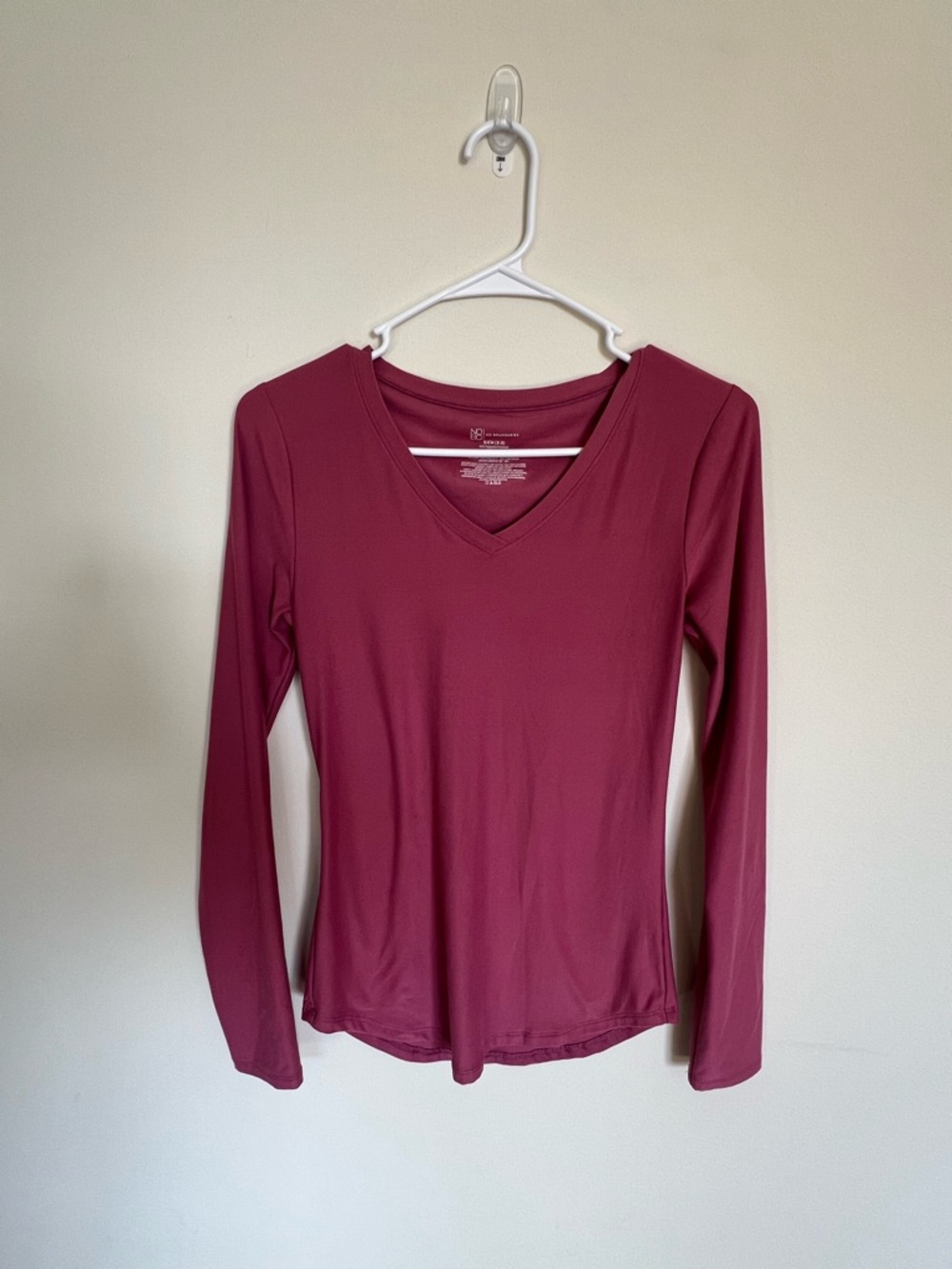 Long Sleeve V-Neck Women's Top in Pink